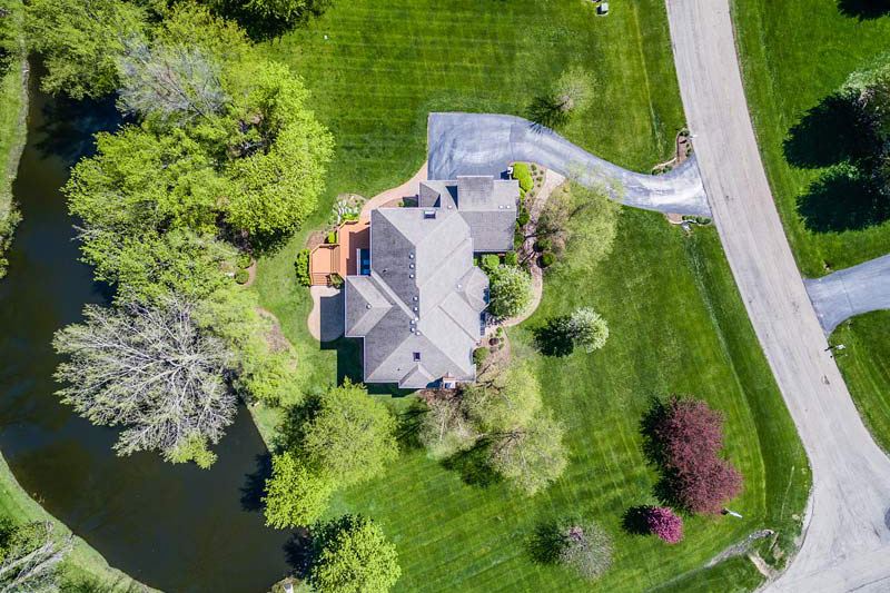 3-D_Mapping Aerial view of property and lake.